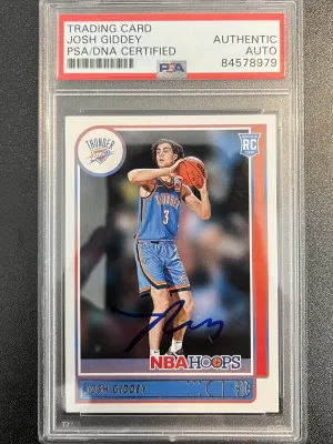 2021-22 Hoops Josh Giddey RC auto front