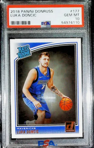 Luka Doncic 2018-19 Panini Donruss Rated Rookies #177 PSA 10 Rookie RC front