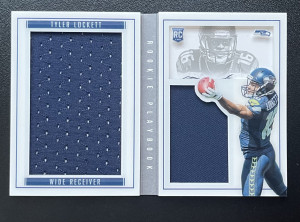 2015 Panini Playbook Tyler Lockett Rookie Booklet /199 Player Worn front