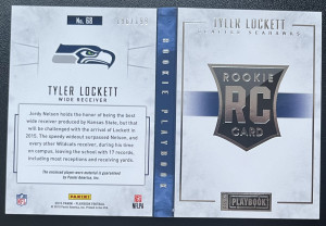 2015 Panini Playbook Tyler Lockett Rookie Booklet /199 Player Worn back