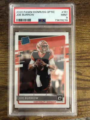 2020 Panini Donruss Optic Joe Burrow #151 PSA 9 front