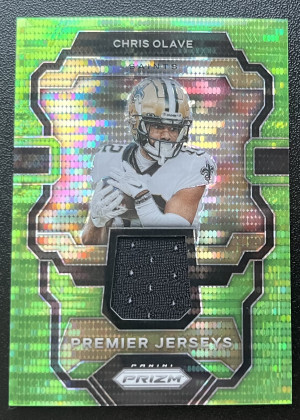 2023 Panini Prizm Chris Olave Premier Jerseys Green Pulsar front
