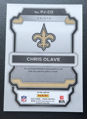 2023 Panini Prizm Chris Olave Premier Jerseys Green Pulsar back