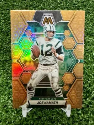 2023 Mosaic Football Joe Namath Honeycomb Case Hit/ SSP / New York Jets HOF front