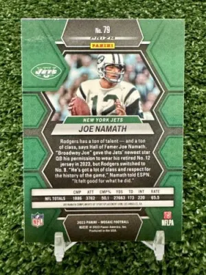 2023 Mosaic Football Joe Namath Honeycomb Case Hit/ SSP / New York Jets HOF back