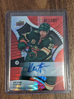 Kevin Fiala Red Rainbow Auto 2021-22 Allure Hockey Upper Deck front