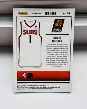 Devin Booker 2021-22 Panini Contenders Optic Silver Prizm #14 Uniformity SP Suns back