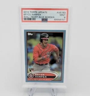 Bryce Harper 2012 Topps Update Wal-Mart Blue Border SP RC #US183 PSA 9 LOW POP front