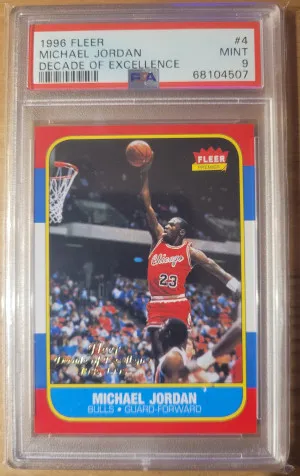 1996 Fleer Ultra Decade Of Excellence #U-4 Michael Jordan PSA 9 MINT front