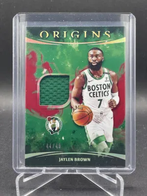 2021-22 Panini Orgins Materials Patch- Jaylen Brown /49 Boston Celtics front