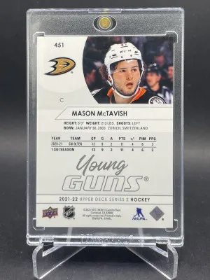 2021-22 Upper Deck Series 2 - Young Guns #451 Mason McTavish (RC) back