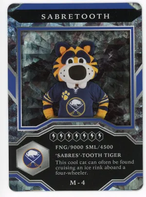 2021-22 Upper Deck MVP #M-4 Sabretooth Mascot Gaming Cards Sparkle front