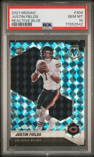 2021 Panini Mosaic Justin Fields #304 PSA 10 front