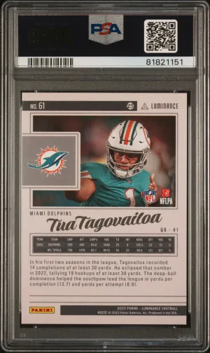 2023 Panini Luminance Tua Tagovailoa #61 PSA 10 back