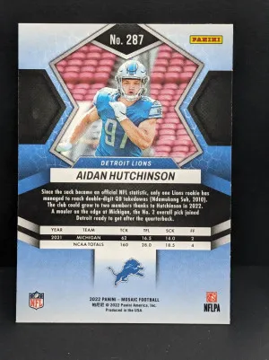 2022 Panini Mosaic #287 Aidan Hutchinson Detroit Lions RC [105|287] back