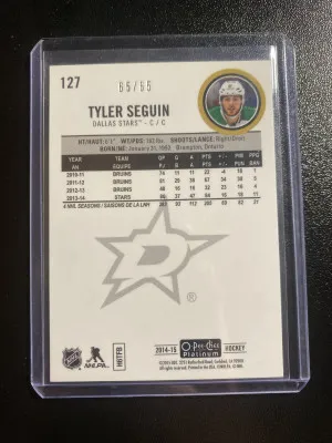 Tyler Seguin 14-15 OPC Platinum Blue Cubes /65 back