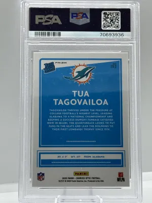Tua Tagovailoa 2020 Panini Donruss Optic Rated Rookie RC Pink PSA 10 GEM MINT back