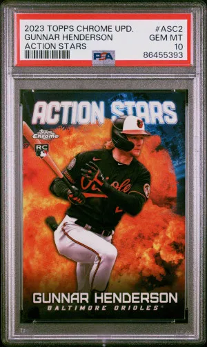 2023 Topps Chrome Update Action Stars Gunnar Henderson #ASC2 Insert PSA 10 front
