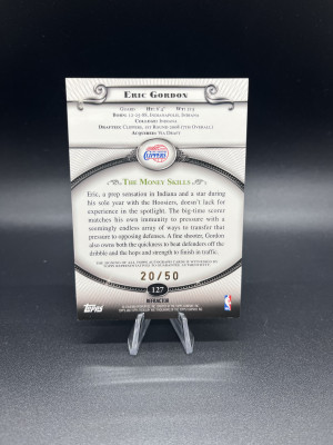 2008 Topps Treasury Eric Gordon Rookie Refractor Auto 20/50 back