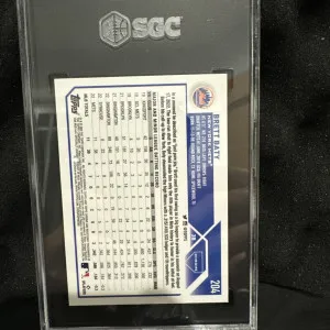 SGC 10 rare 2023 Topps Chrome Logofractor Brett Baty Rookie New York Mets #204 back