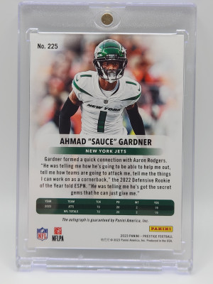2023 Panini Prestige Ahmad "Sauce" Gardner Xtra Points Auto back