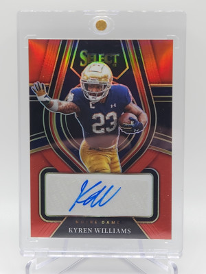 2022 Panini Select Draft Picks Kyren Williams Rookie Red Prizm Auto front