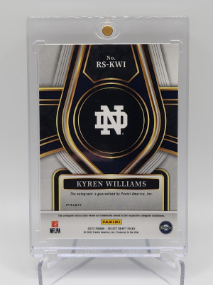 2022 Panini Select Draft Picks Kyren Williams Rookie Red Prizm Auto back