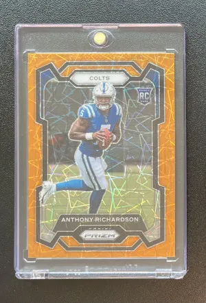 2023 Panini Prizm Anthony Richardson Orange Lazer front