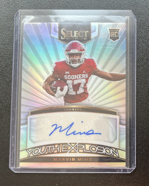 2023 Panini Select Draft Picks Marvin Mims Silver Auto front
