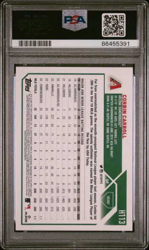 2023 Topps Holiday Corbin Carroll #H113 PSA 10 back