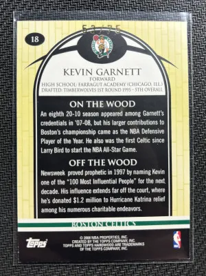 2008-2009 Topps Hardwood Kevin Garnett Mahogany 53/75 back