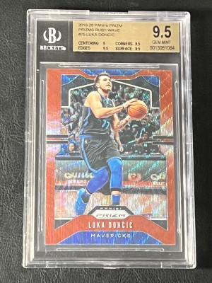 2019 Prizm Luka Doncic Red Wave BGS 9.5 front