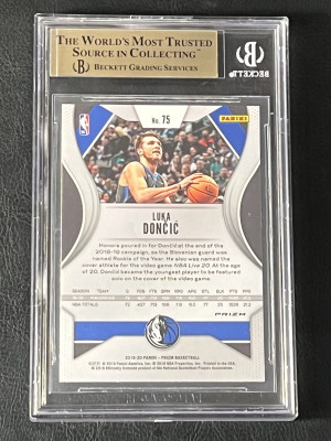 2019 Prizm Luka Doncic Red Wave BGS 9.5 back