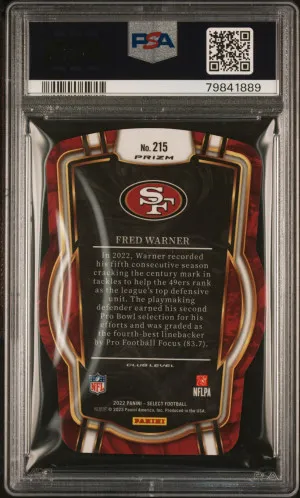 2022 Panini Select Fred Warner #215 PSA 10 back