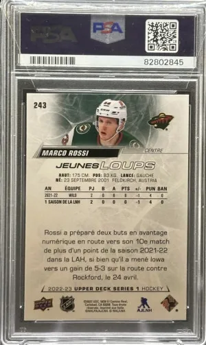 Marco Rossi French Young Guns PSA 10 back