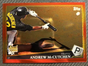 2009 Topps Red Hot Rookie Redemption Andrew McCutchen Chrome RC Refractor Redemption front