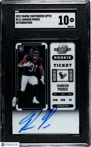 2022 Panini Contenders Optic Dameon Pierce #111 SGC 10 front