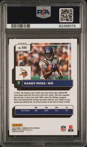2022 Panini Donruss Optic Randy Moss #132 PSA 10 back