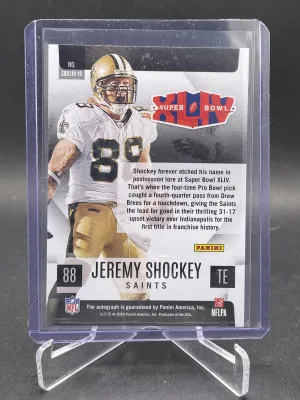 2022 Panini Select Jeremy Shockey Super Bowl ON CARD AUTO Saints SBXLIV-JS back