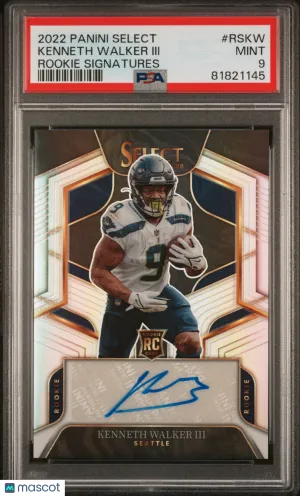 2022 Panini Select Rookie Signatures Kenneth Walker III #RSKW PSA 9 front