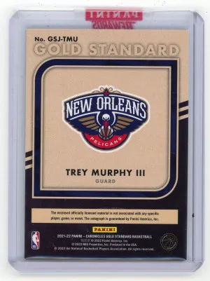 2021-22 Panini Chronicles Gold Standard #GSJ-TMU Trey Murphy III Rookie Jersey Autograph back