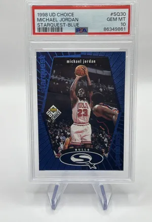1998 Upper Deck Starquest “Blue” Michael Jordan PSA 10 front