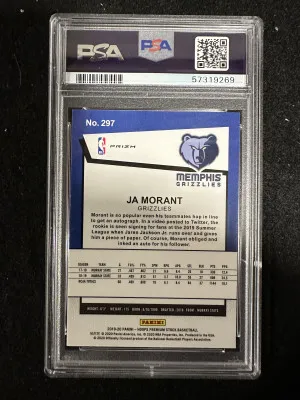 2019 Hoops Premium Stock Ja Morant Pulsar RC PSA 10 back