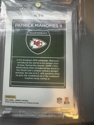 PATRICK MAHOMES 2023 Donruss Football DOWNTOWN CASE HIT SSP!!! Chiefs!!!!!!!!! back