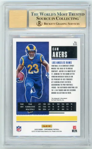 2020 Panini Contenders #121 Cam Akers Red Zone Rookie Autograph BGS 9.5 / Beckett 10 Autograph back