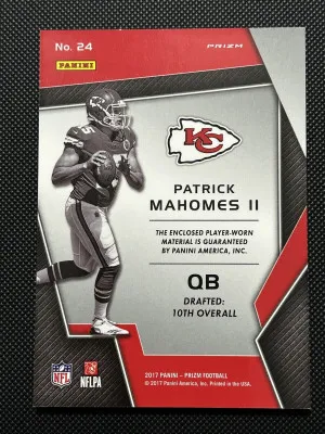 Patrick Mahomes 2017 Panini Prizm Pink Premier Jersey Relic SP Rookie Card RC back