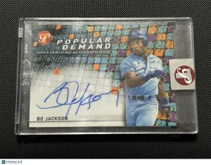 BO JACKSON 2022 Topps Pristine Popular Demand Orange Refractor Auto 11/25 SP Ref front