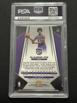De'Aaron Fox 2017-18 Prizm Fast Break Prizm Rookie RC #24 PSA 9 Kings back