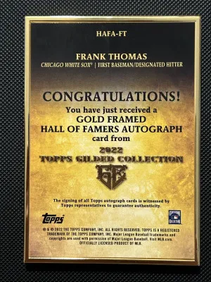 Frank Thomas 2022 Topps Chrome Gilded Gold Frame Auto Chicago White Sox HOF /25 back
