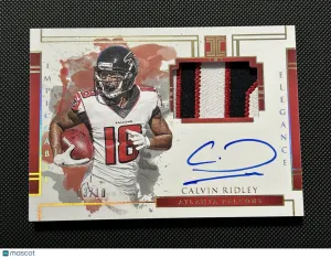 Calvin Ridley 2020 Panini Impeccable Elegance Veteran Patch Auto Gold /15 Falcon front